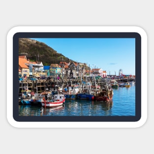 Scarborough Town And Harbour Fishing Boats Sticker